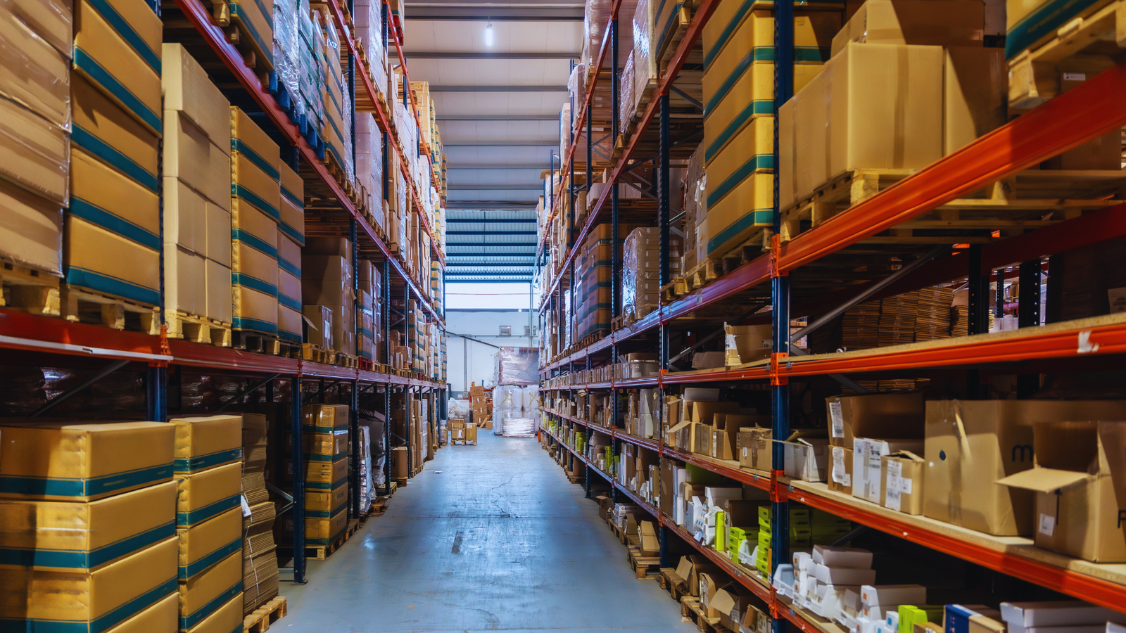 Industrial warehouse featuring mobile compactor storage and heavy duty racks.